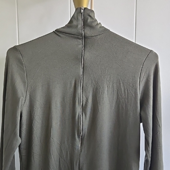 BUMPSUIT Elegant Olive Green Turtleneck Maternity Dress Size L - Picture 7 of 11